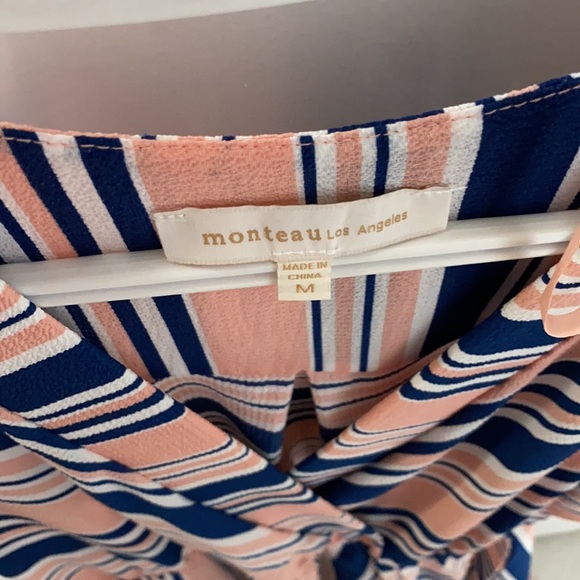 Dress with pink blue and white stripes - Picture 3 of 4